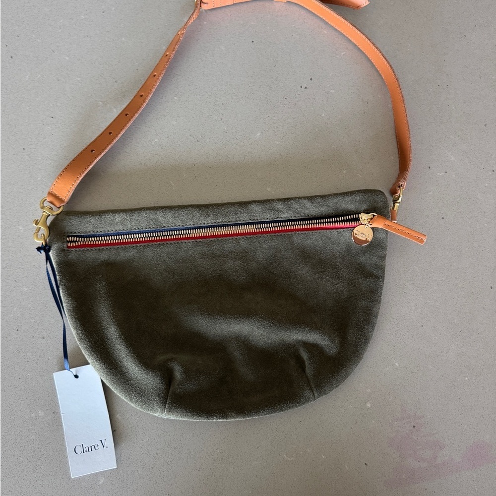 Clare V grande fanny, olive green suede NWT